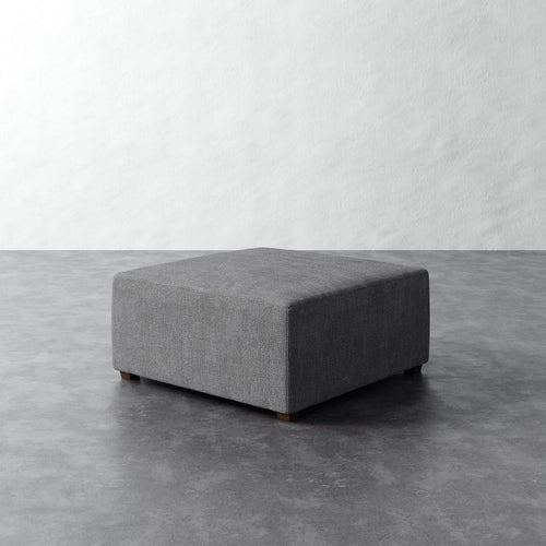 Fabien 36in Square Ottoman - Chunky Basket Pewter