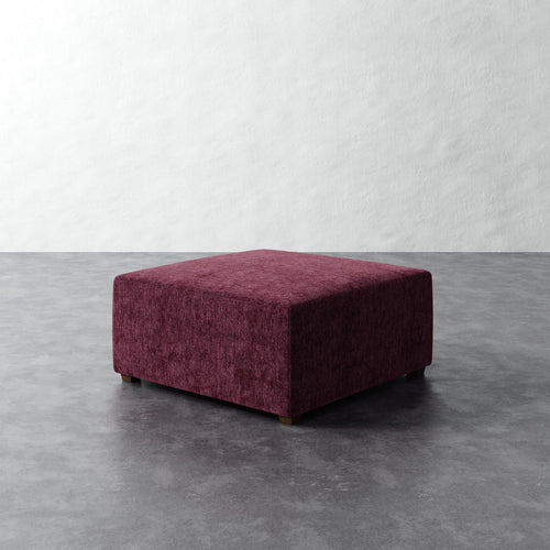 Fabien 36in Square Ottoman - Performance Matelasse Mulberry