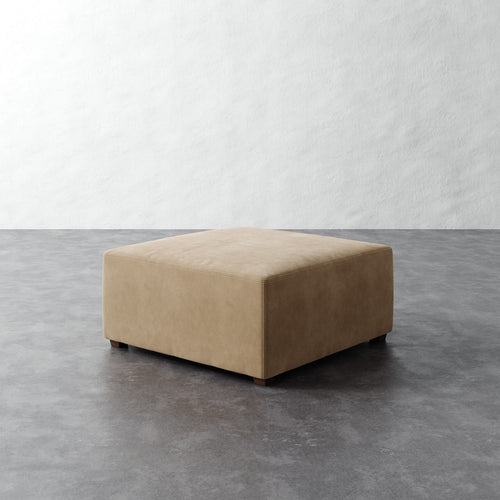 Fabien 36in Square Ottoman - Performance Velvet Acorn