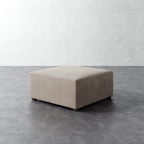 Fabien 36in Square Ottoman - Performance Velvet Oatmeal