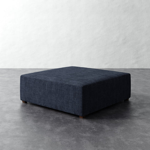 Fabien 48in Square Ottoman - Chunky Basket Indigo