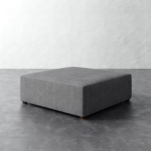 Fabien 48in Square Ottoman - Chunky Basket Pewter