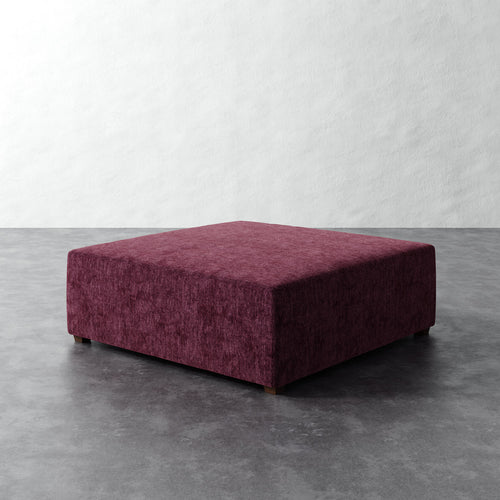 Fabien 48in Square Ottoman - Performance Matelasse Mulberry