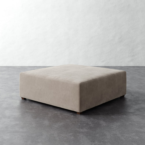 Fabien 48in Square Ottoman - Performance Velvet Oatmeal