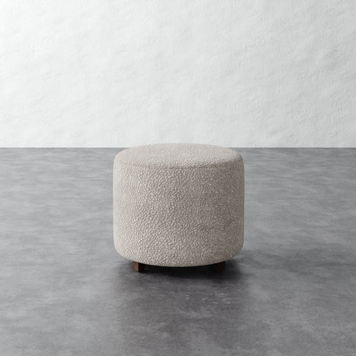 Fabien Round Pull Up Ottoman - Brixton Dove Gray