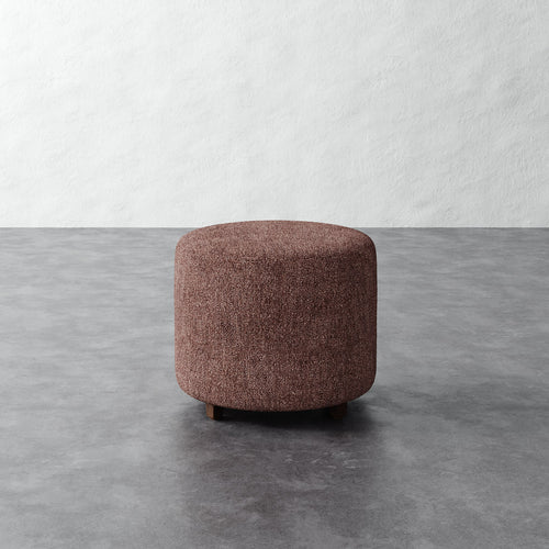 Fabien Round Pull Up Ottoman - Micro Boucle Fig