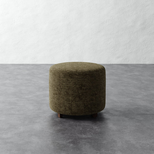 Fabien Round Pull Up Ottoman - Performance Matelasse Balsam