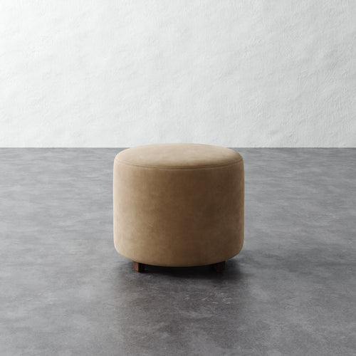 Fabien Round Pull Up Ottoman - Performance Velvet Acorn