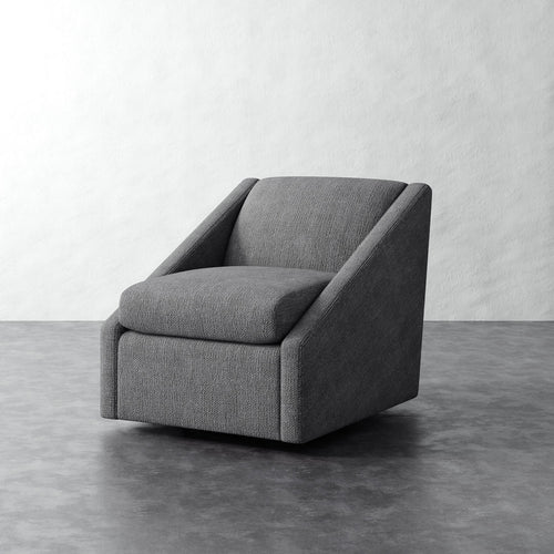Fontaine Swivel Chair - Chunky Basket Pewter