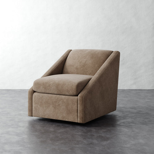 Fontaine Swivel Chair - Mohair Ecru