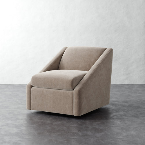 Fontaine Swivel Chair - Performance Brushed Woven Velvet Dune