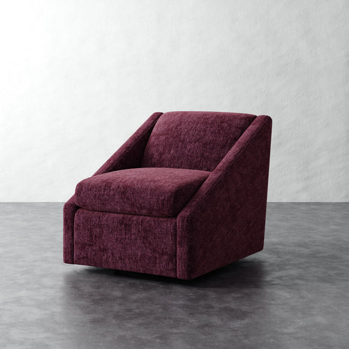 Fontaine Swivel Chair - Performance Matelasse Mulberry