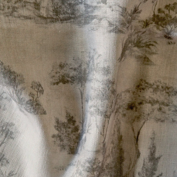 French Scenic Linen Fabric by the Yard