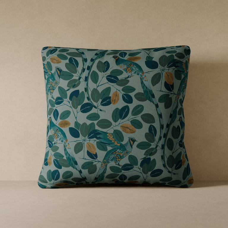 Modern Peacock Velvet Pillow