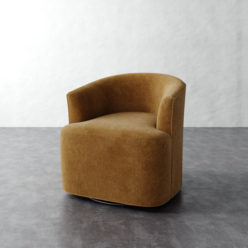 Garnier Swivel Chair - Mohair Brown Sugar