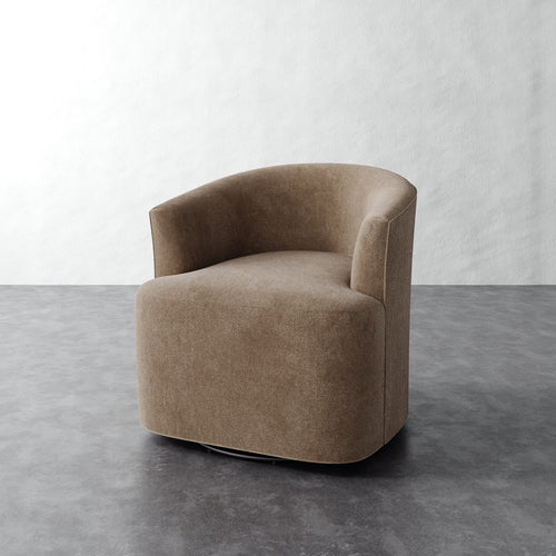 Garnier Swivel Chair - Mohair Ecru