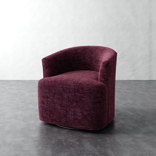 Garnier Swivel Chair - Performance Matelasse Mulberry