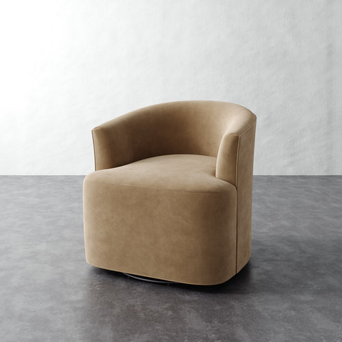 Garnier Swivel Chair - Performance Velvet Acorn