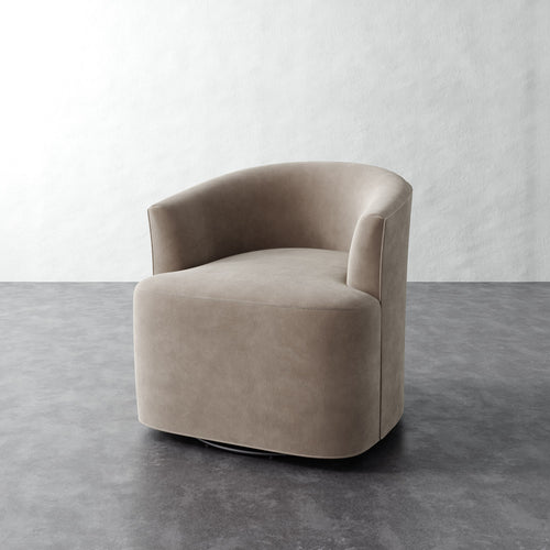 Garnier Swivel Chair - Performance Velvet Oatmeal