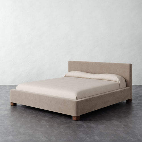Gerard Bed - Performance Brushed Woven Velvet Dune