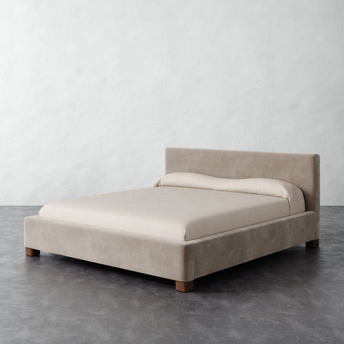 Gerard Bed - Performance Velvet Oatmeal