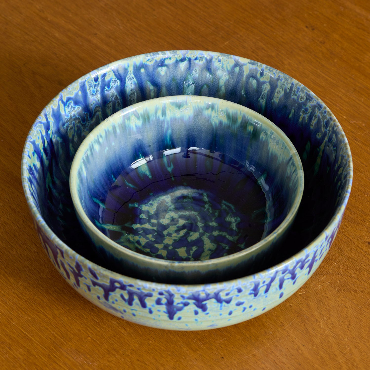 Hanami Stoneware Dinnerware Set, Indigo, Set of 20