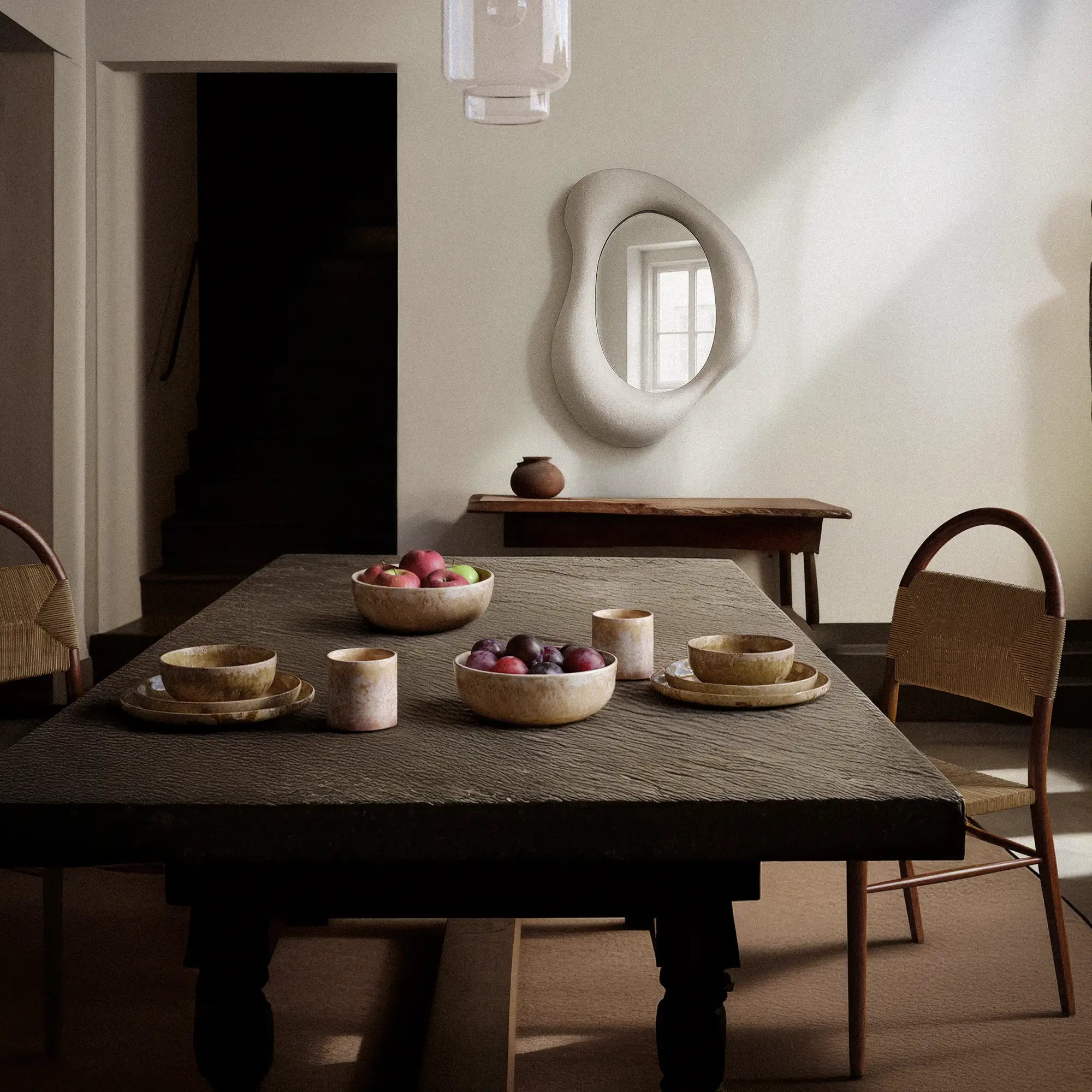 Hanami Stoneware Mug Set, Sand, Set of Four