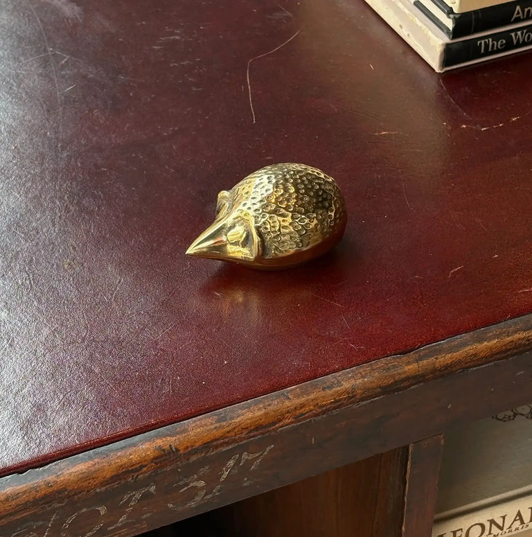Vintage MCM brass hedgehog figure, By Seiden