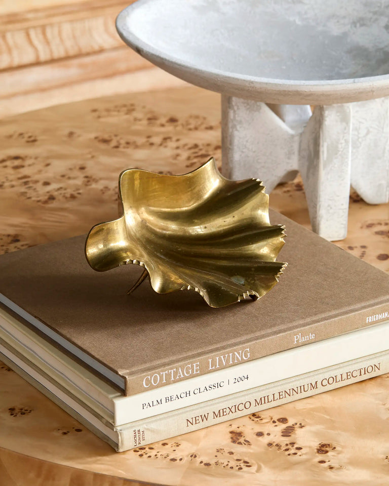 Vintage Hollywood Regency style brass shell dish