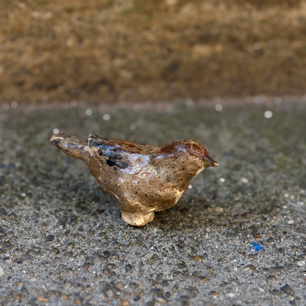Artist-made figural House Sparrow Sculpture