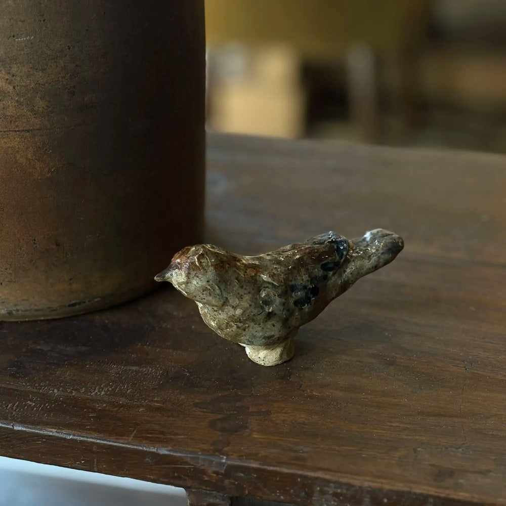 Artist-made figural House Sparrow Sculpture