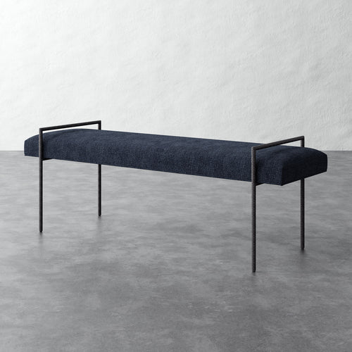 Imane 60in Bench Ottoman - Chunky Basket Indigo