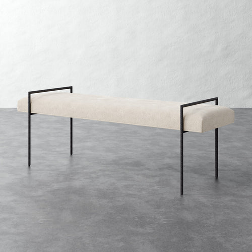 Imane 60in Bench Ottoman - Performance Boucle Cream