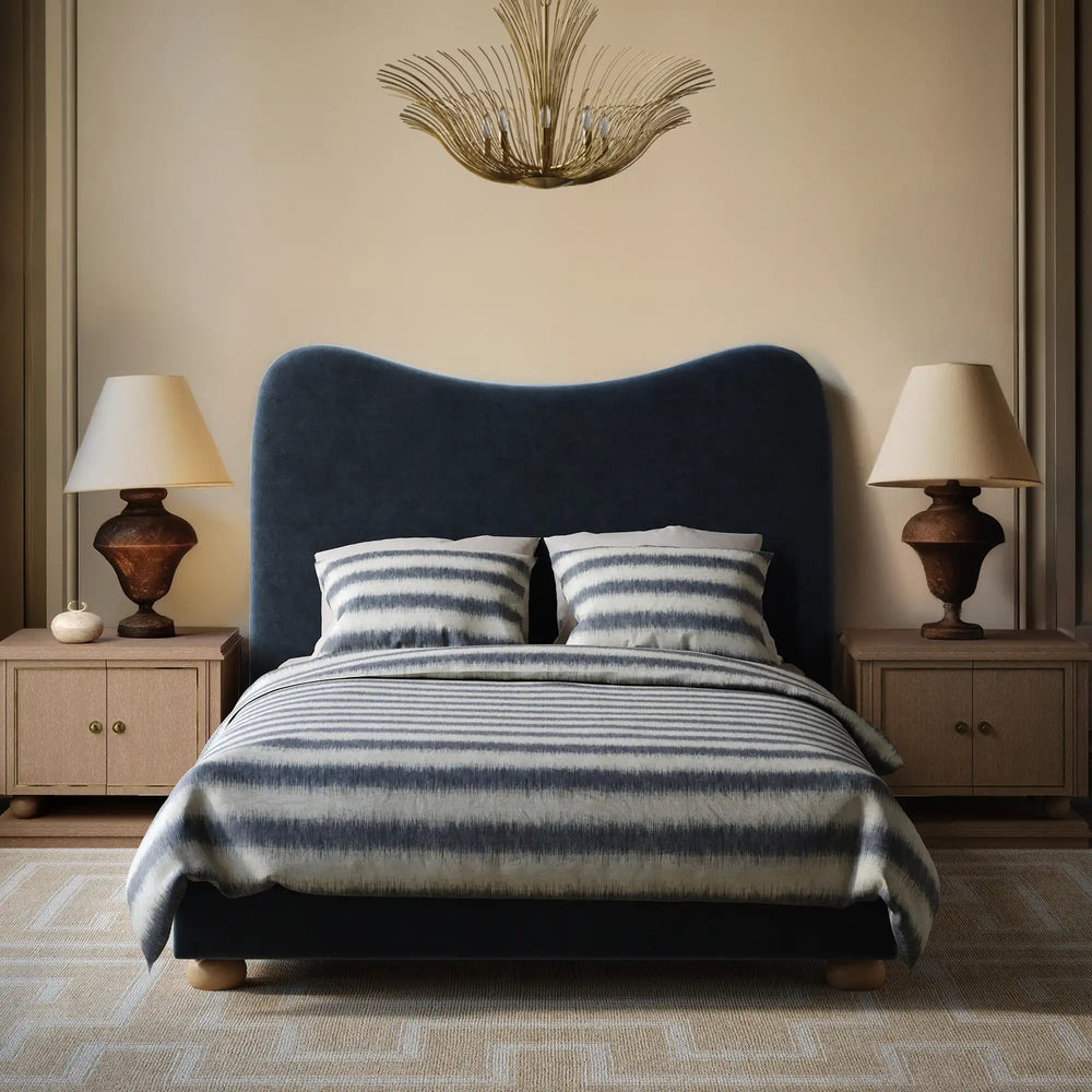 Lemieux et Cie French Flammé percale duvet covers queen with matching shams 
