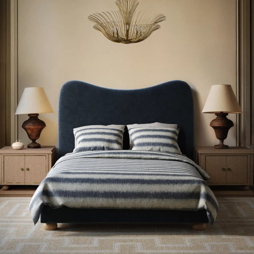 Lemieux et Cie French Flammé percale duvet covers queen with matching shams 