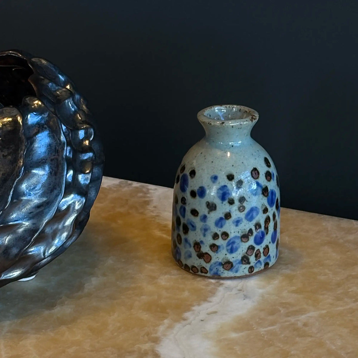 Vintage Japanese Studio Pottery Bud Vase, Mingei Style (c. 1960s–1980s)