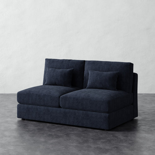 Lacroix Armless Loveseat - Chunky Basket Indigo