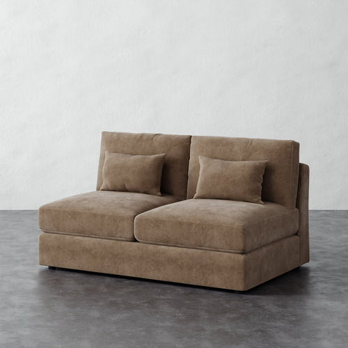 Lacroix Armless Loveseat - Mohair Ecru