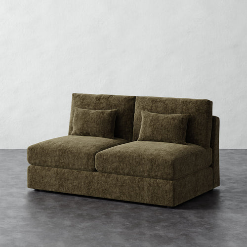 Lacroix Armless Loveseat - Performance Matelasse Balsam
