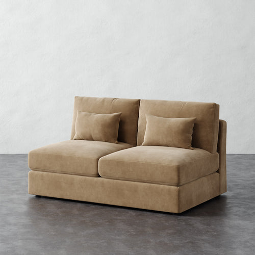 Lacroix Armless Loveseat - Performance Velvet Acorn