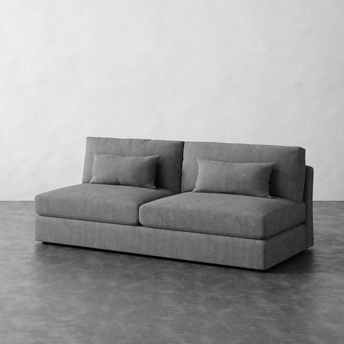 Lacroix Armless Sofa - Chunky Basket Pewter