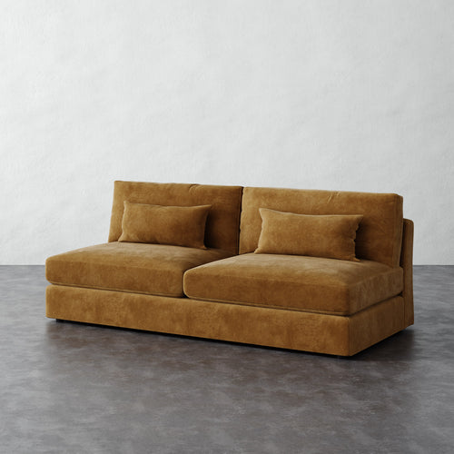 Lacroix Armless Sofa - Mohair Brown Sugar