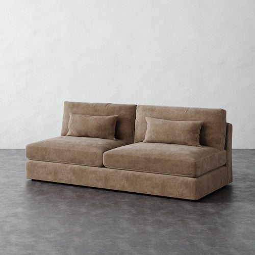 Lacroix Armless Sofa - Mohair Ecru