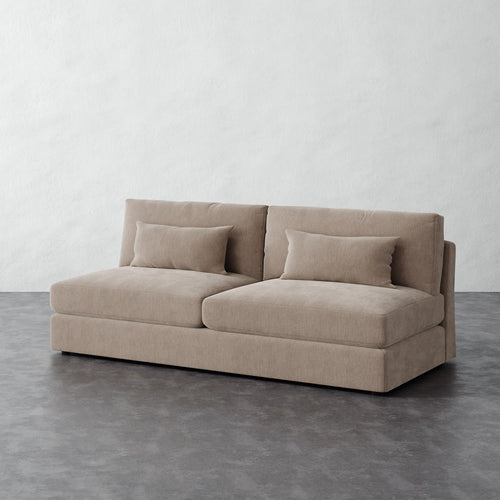 Lacroix Armless Sofa - Performance Brushed Woven Velvet Dune