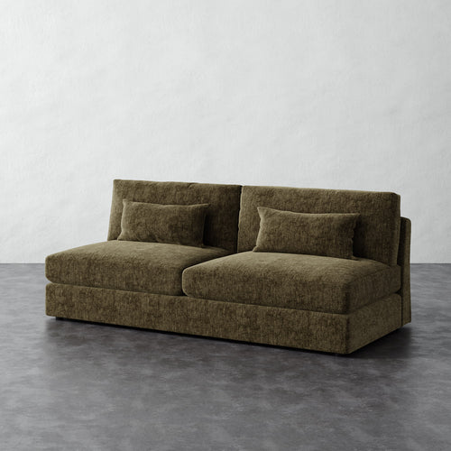Lacroix Armless Sofa - Performance Matelasse Balsam