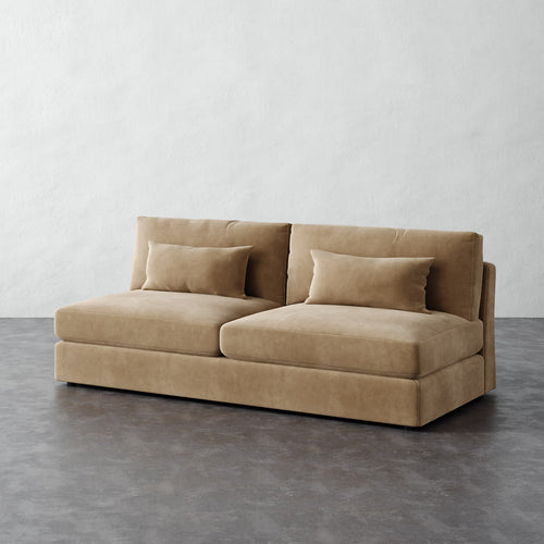 Lacroix Armless Sofa - Performance Velvet Acorn