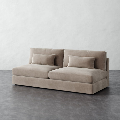 Lacroix Armless Sofa - Performance Velvet Oatmeal