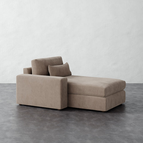 Lacroix Chaise and a Half - Performance Brushed Woven Velvet Dune