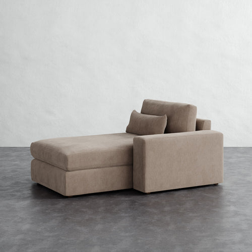 Lacroix Chaise and a Half - Performance Brushed Woven Velvet Dune