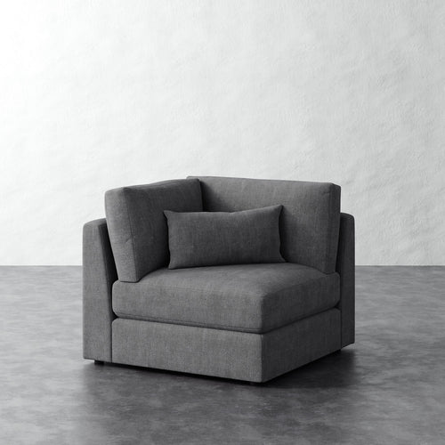 Lacroix Corner Chair - Chunky Basket Pewter